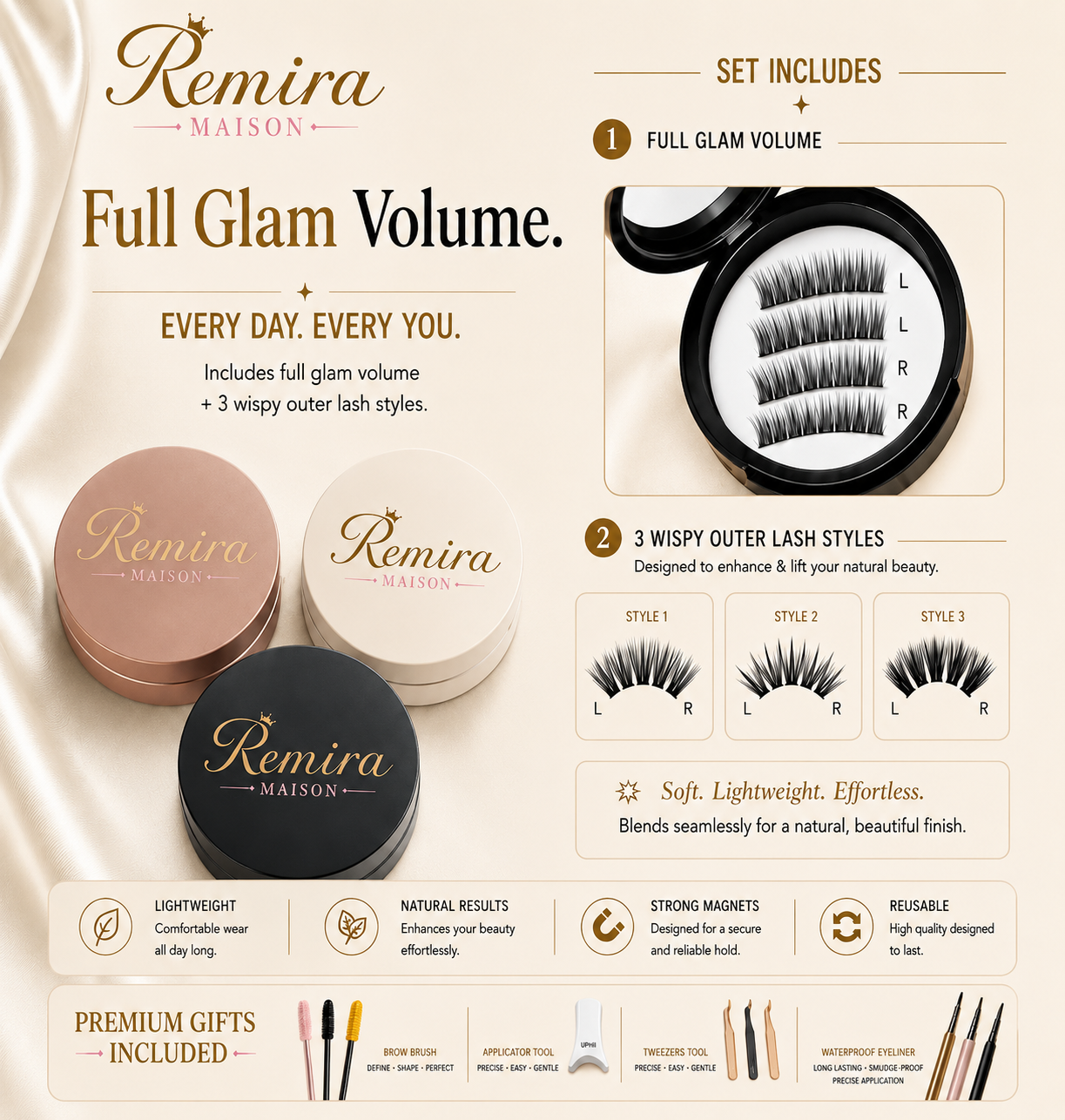 REMIRA MASION 2-in-1 Lash Kit – Natural & Full Glam Looks